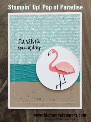 Stampin Up Pop of Paradise easy card