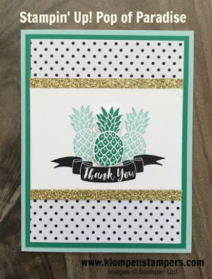 Stampin Up Pop of Paradise Thank You Card