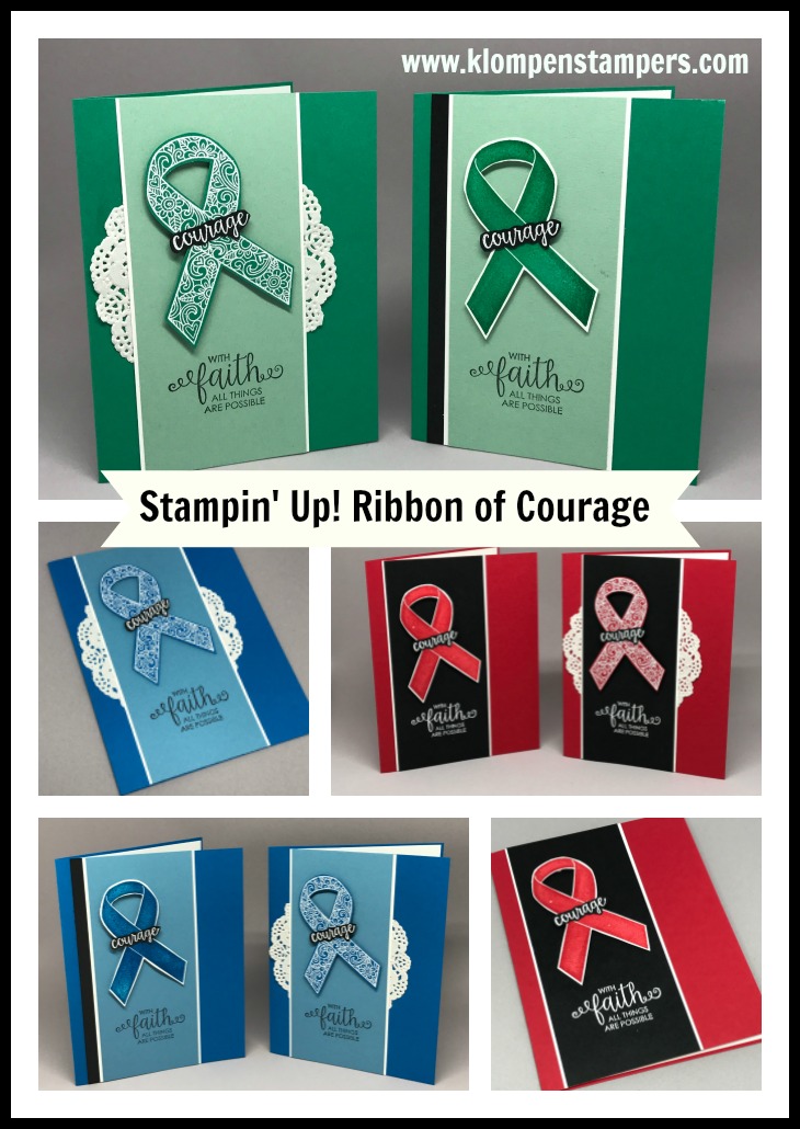 Ribbon of Courage Stampin' Up! set from the new 2017-2018 Annual Catalog. Projects demonstrated at OnStage by Jackie Bolhuis
