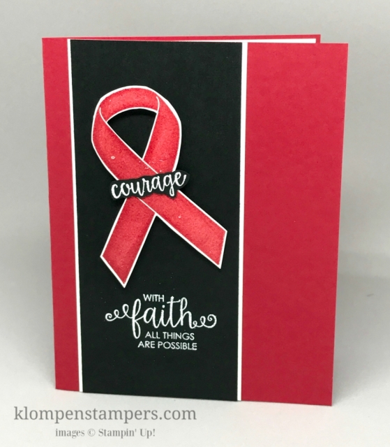 Ribbon of Courage Stampin' Up! set from the new 2017-2018 Annual Catalog. Projects demonstrated at OnStage by Jackie Bolhuis