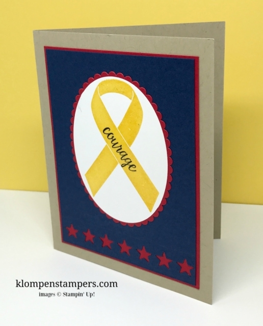 Ribbon of Courage stamp set from Stampin' Up! is perfect for people in the military. All card details on website.
