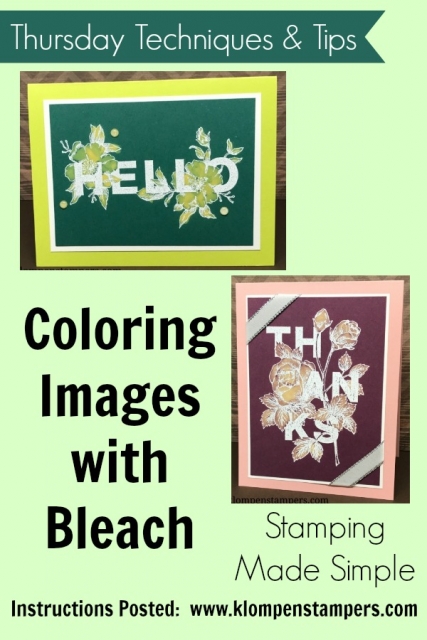 Video showing how to color your images with Bleach using Stampin' Up! Floral Statements stamp set.