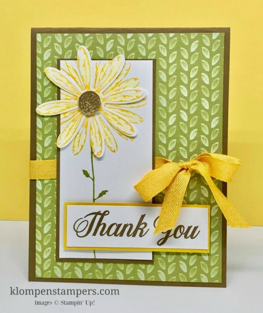 Daisy Delight bundle from Stampin' Up! is perfect for any occasion. Step-by-step instructions for card on website. klompenstampers.com