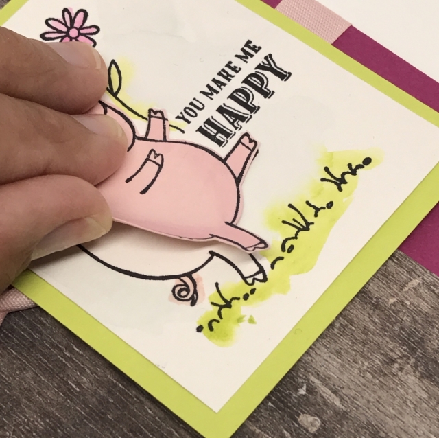 Watercoloring is easy with the This Little Piggy stamp set. Instructions posted on website. www.klompenstampers.com