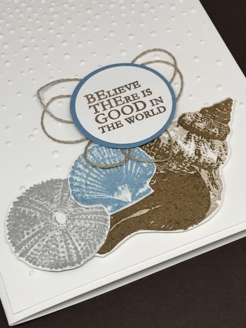 So Many Shells stamp set from Stampin' Up! is perfect for this simple & elegant card.