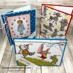 Several different ideas using the Birthday Memories DSP from Stampin' Up! Cutting instructions posted on blog. www.klompenstampers.com