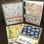 Several different ideas using the Delightful Daisy DSP from Stampin' Up! Cutting instructions posted on blog. www.klompenstampers.com