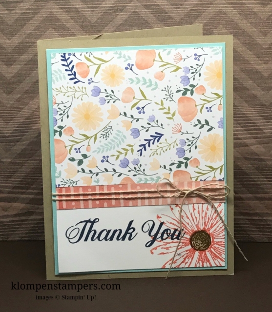 Several different ideas using the Delightful Daisy DSP from Stampin' Up! Cutting instructions posted on blog. www.klompenstampers.com