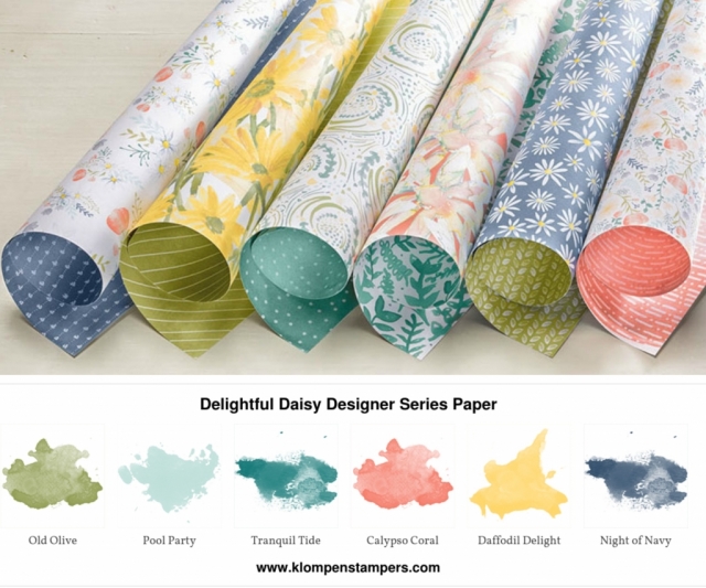 Delightful Daisy Designer Series Paper from Stampin' Up! Projects posted on klompenstampers.com