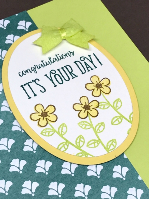Quick & easy birthday card using Happy Birthday Gorgeous by Stampin' Up! All details and instructions posted. klompenstampers.com