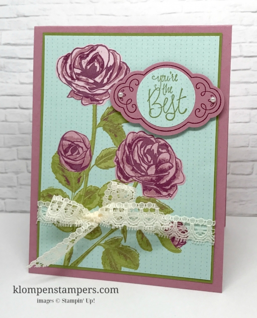 Several different ideas using the Petal Garden DSP from Stampin' Up! Cutting instructions posted on blog.