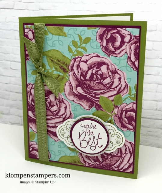 Several different ideas using the Petal Garden DSP from Stampin' Up! Cutting instructions posted on blog.