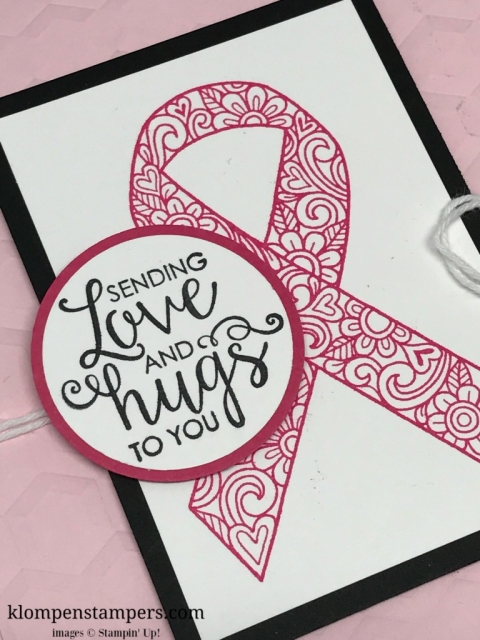 Cancer Sucks! No other words! But, the Ribbon of Courage stamp set from Stampin' Up! is perfect to share a little bit of encouragement. All details at www.klompenstampers.com