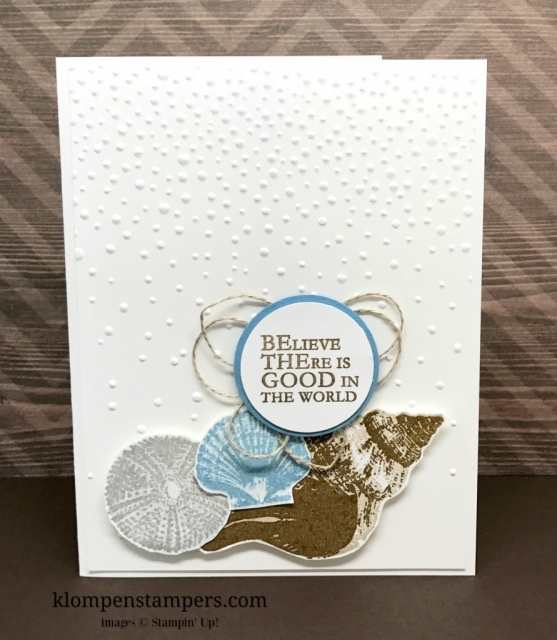 So Many Shells stamp set from Stampin' Up! is perfect for this simple & elegant card.
