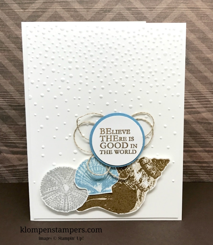 So Many Shells stamp set from Stampin' Up! is perfect for this simple & elegant card.