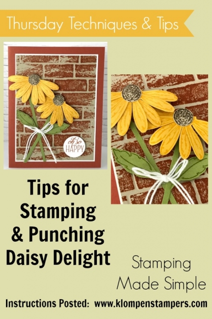 Video filled with tips for stamping with the Daisy Delight Stamp set and punch.