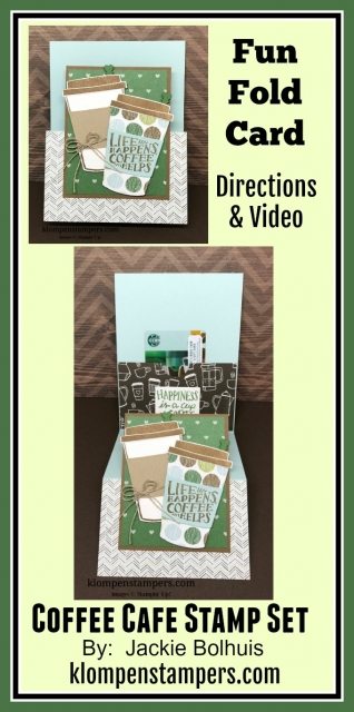 Directions & Video for Fun Fold Card using Stampin' Up! Coffee Cafe