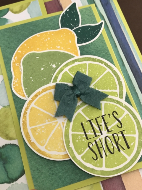 Directions & Video for Fun Fold Card using Stampin' Up! Lemon Zest stamp set.