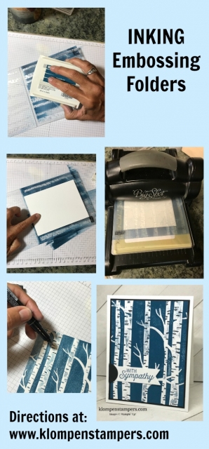 Ink your embossing folders for a fun different look. Quick & easy card--but a little messy!