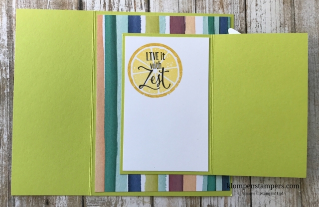Directions & Video for Fun Fold Card using Stampin' Up! Lemon Zest stamp set.