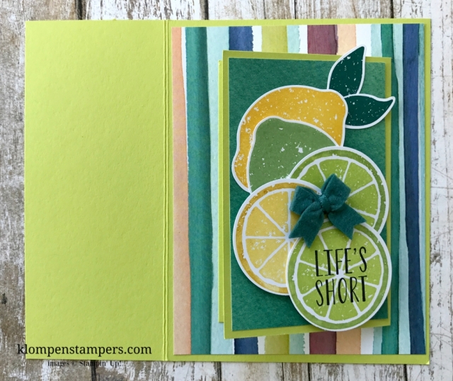 Directions & Video for Fun Fold Card using Stampin' Up! Lemon Zest stamp set.