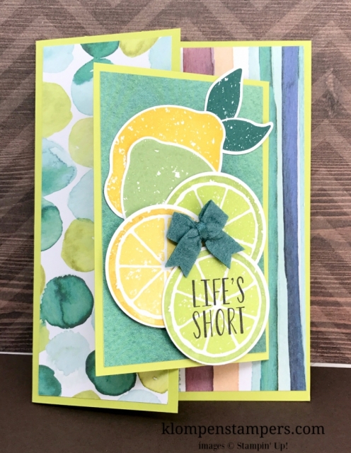 Directions & Video for Fun Fold Card using Stampin' Up! Lemon Zest stamp set.