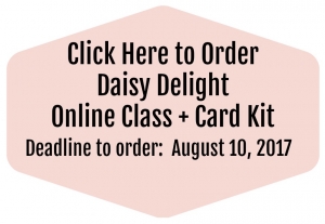 Online stamping class using Daisy Delight stamp set and punch. Complete tutorial and video with tips for making 4 unique cards.