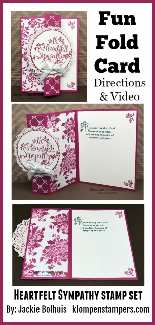 Fun Fold with Video! Check out this fun card using the Heartfelt Sympathy stamp set from Stampin' Up!