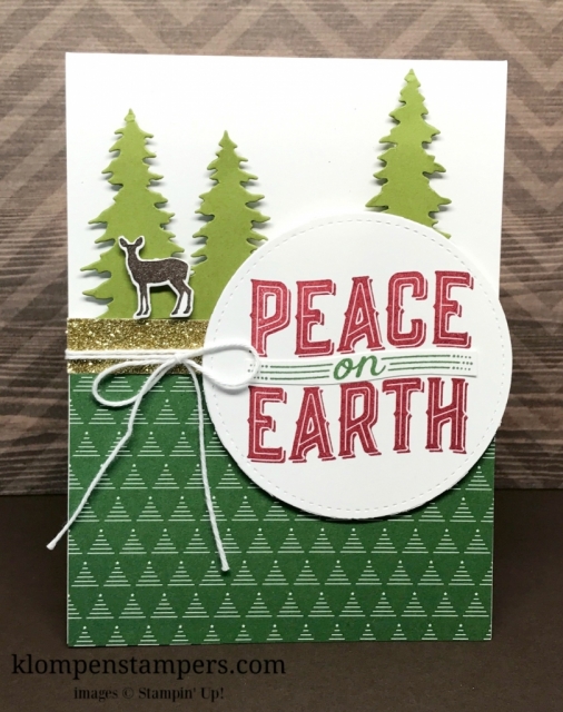 Easy card using Stampin' Up! Carols of Christmas stamp set and Card Front Builder Thinlits. Start your cards early this year!