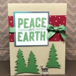 Easy card using Stampin' Up! Carols of Christmas stamp set and Card Front Builder Thinlits. Start your cards early this year!