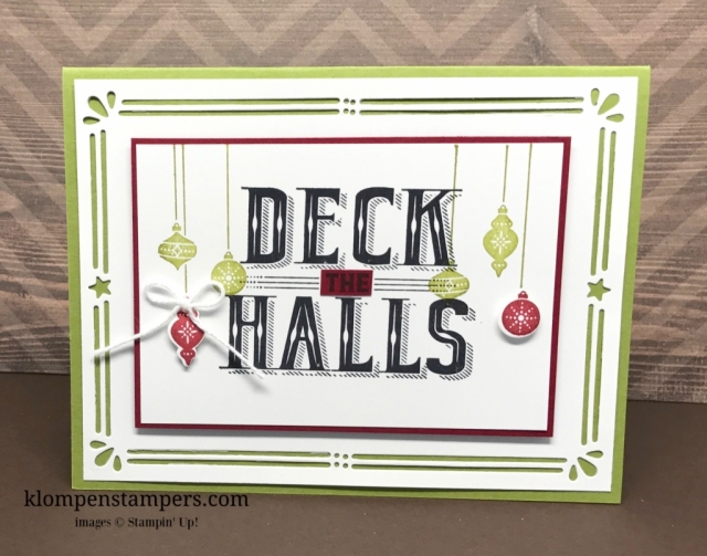 Easy card using Stampin' Up! Carols of Christmas stamp set and Card Front Builder Thinlits. Start your cards early this year!