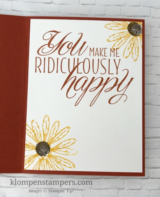 Inside of card featured in Daisy Delight Tips Video