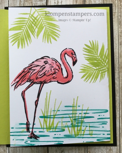 Directions & Video for Fun Fold Card using Stampin' Up! Fabulous Flamingo