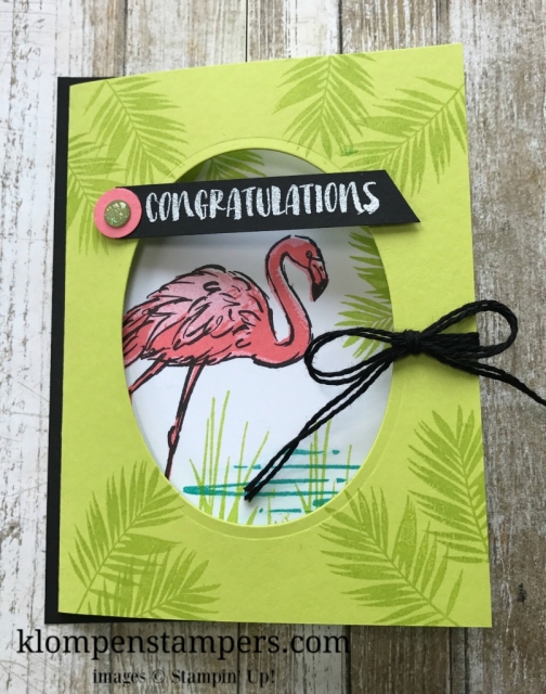 Directions & Video for Fun Fold Card using Stampin' Up! Fabulous Flamingo