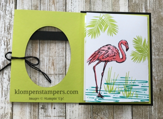 Directions & Video for Fun Fold Card using Stampin' Up! Fabulous Flamingo