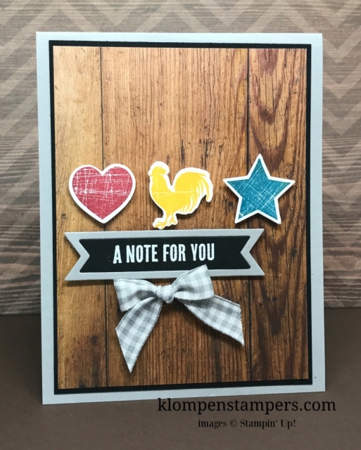 Quick & easy card using Wood Words stamp set by Stampin' Up! All details posted on blog.