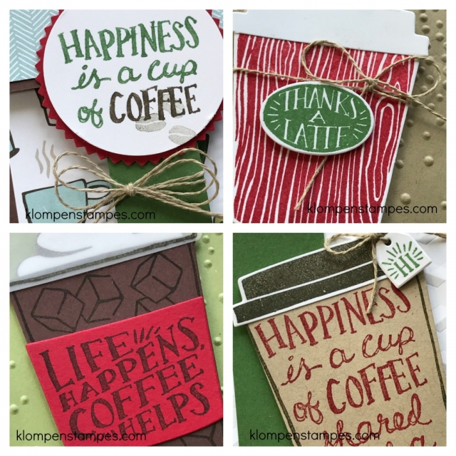Online class and card kit using Stampin' Up! Coffee Cafe Bundle. Free with purchase, or purchase just the class.
