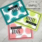 Simple cards made using Lovely Inside & Out Stamp Set from Stampin' Up! All details posted at klompenstampers.com
