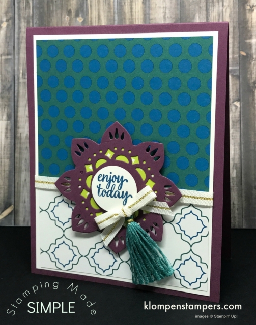 Eastern Beauty stamp set and Eastern Medallions Thinlits make gorgeous cards. Free Tutorial for 25 different cards.