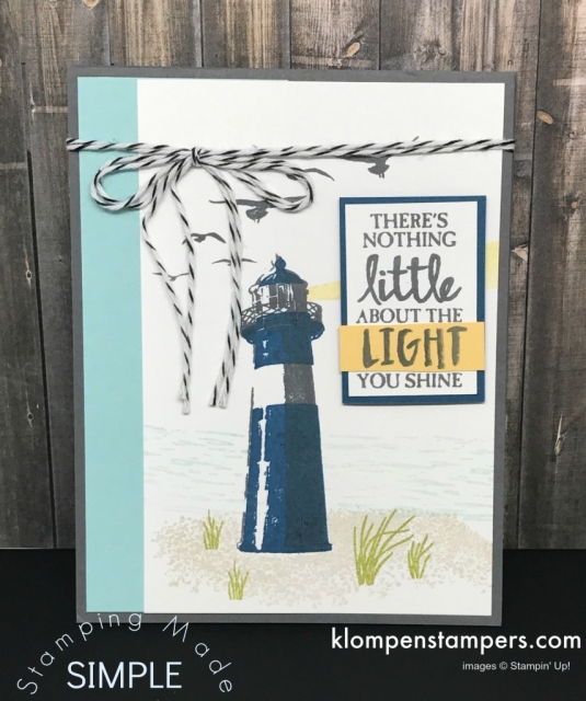 Easy fun fold card using High Tide stamp set from Stampin' Up!. Instructions & video posted.