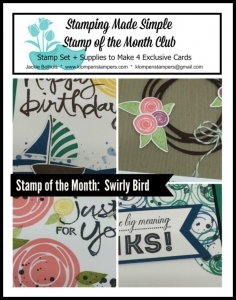 Swirly Bird Tutorial and Video for 4 different projects.