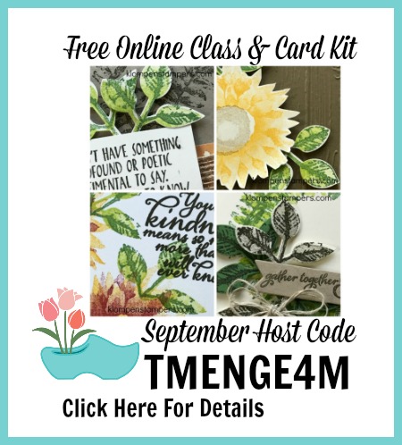 Receive a free online class and card kit with a $50 purchase by September 10th from Klompenstampers.com