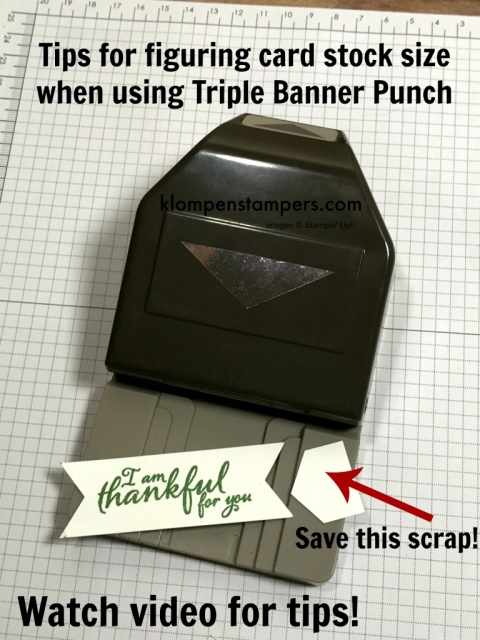 Tips for figuring out size to cut cardstock when using the Triple Banner Punch