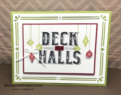 Easy card using Stampin' Up! Carols of Christmas stamp set and Card Front Builder Thinlits. Start your cards early this year!