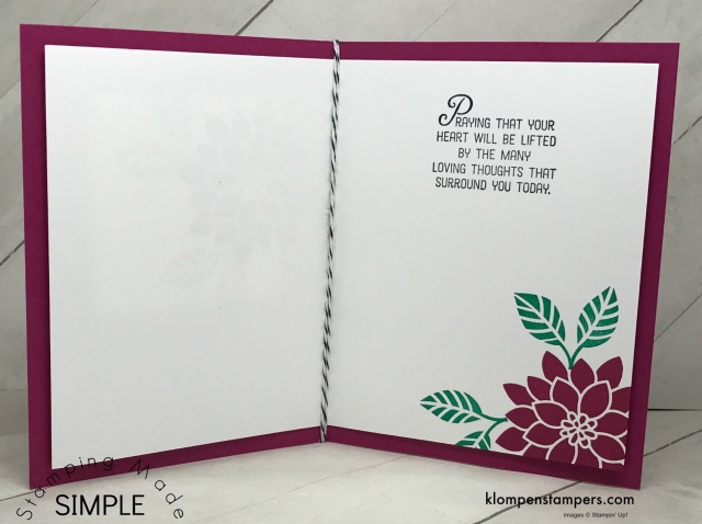 Easy instructions for making a Window Card using Stampin' Up! Flourishing Phrases stamp set. Directions on klompenstampers.com