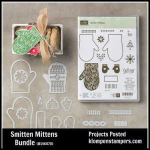 Smitten with the Mitten card made using Stampin' Up! Smitten Mitten stamp set and Many Mittens Framelits. All details & video posted on blog.