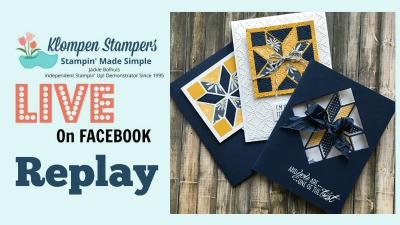 Projects using Christmas Quilt shared live on Facebook. Video shows me making all 3 cards.
