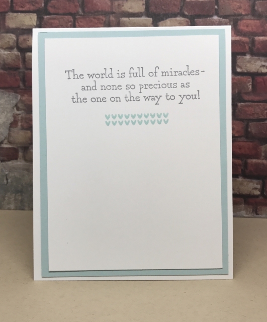 Baby Card using Stampin' Up! Smitten Mittens stamp set bundle. Quick and easy. Details on blog.