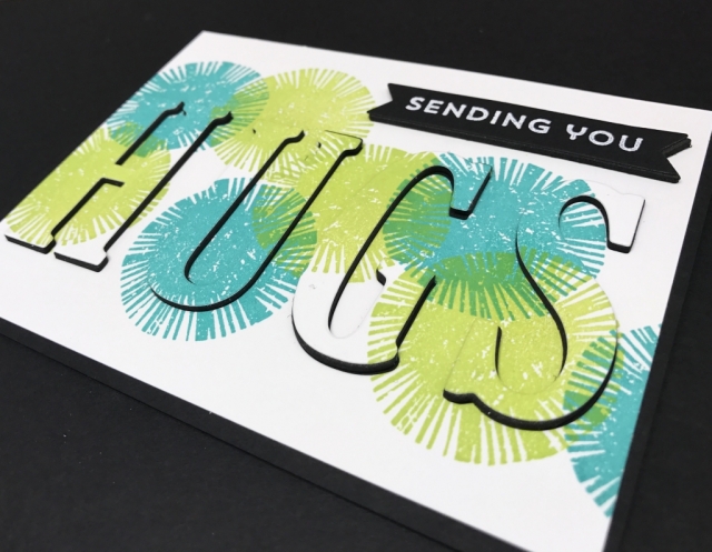 Fun technique using Stampin' Up! Lovely Inside & Out and Large Letters Framelits