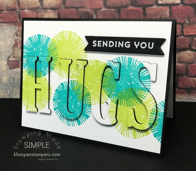 Fun technique using Stampin' Up! Lovely Inside & Out and Large Letters Framelits